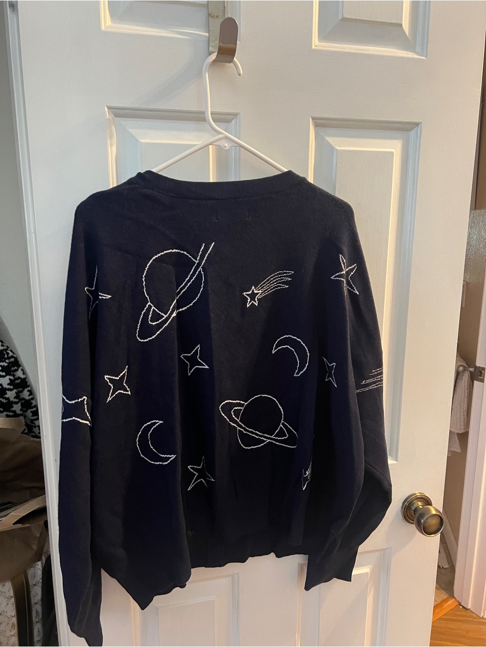SO Navy Space Motif Button-Front Cardigan - Picture 2 of 6